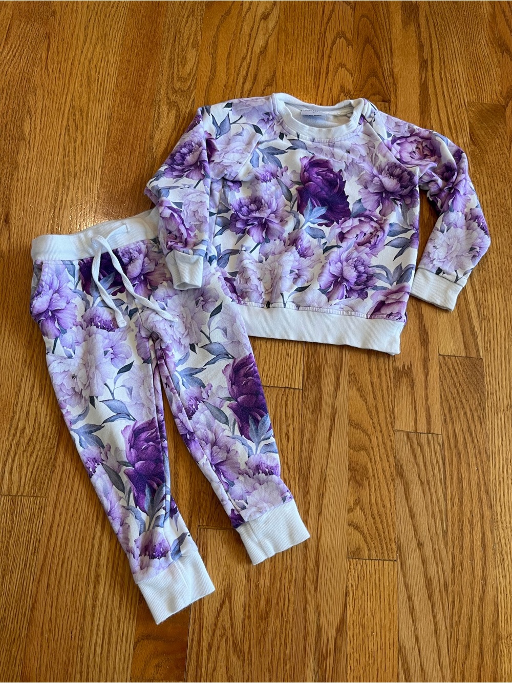 Bums & Roses “You’re Peony One For Me” 2-Piece Jogger Set Size 2T